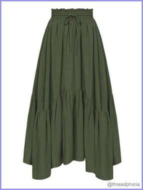 Flowy Boho Renaissance Maxi Skirt with Pockets